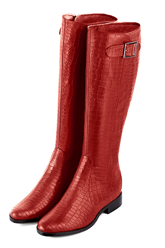 Scarlet red dress knee-high boots for women - Florence KOOIJMAN