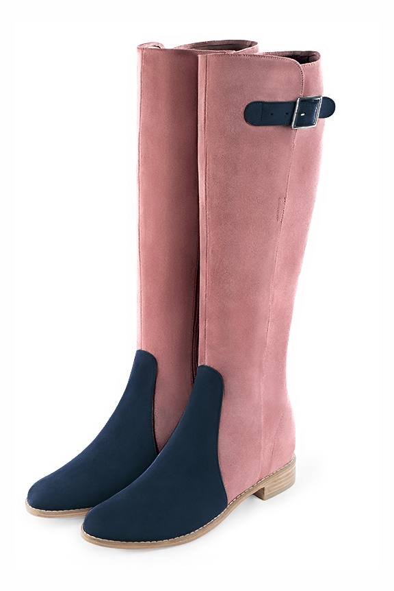 Navy blue dress knee-high boots for women - Florence KOOIJMAN