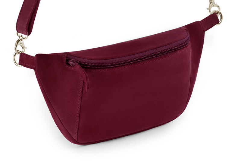 Burgundy red women's dress clutch, for weddings, ceremonies, cocktails and parties. Front view - Florence KOOIJMAN