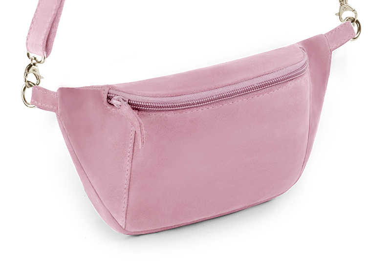 Carnation pink women's dress clutch, for weddings, ceremonies, cocktails and parties. Front view - Florence KOOIJMAN