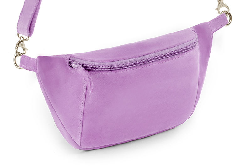 Mauve purple women's dress clutch, for weddings, ceremonies, cocktails and parties. Front view - Florence KOOIJMAN