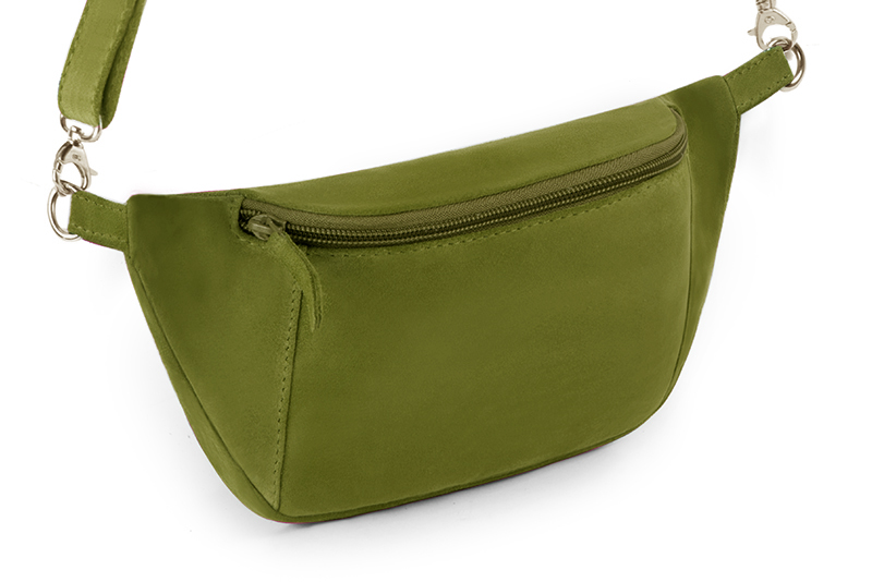 Pistachio green women's dress clutch, for weddings, ceremonies, cocktails and parties. Front view - Florence KOOIJMAN