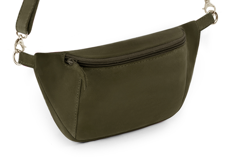 Khaki green women's dress clutch, for weddings, ceremonies, cocktails and parties. Front view - Florence KOOIJMAN