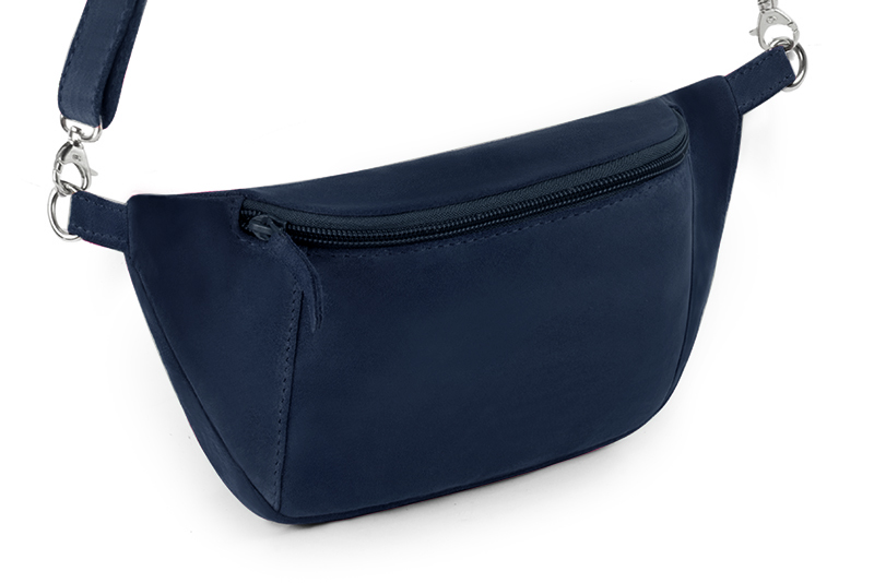 Navy blue women's dress clutch, for weddings, ceremonies, cocktails and parties. Front view - Florence KOOIJMAN