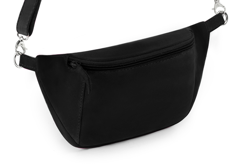 Matt black women's dress clutch, for weddings, ceremonies, cocktails and parties. Front view - Florence KOOIJMAN