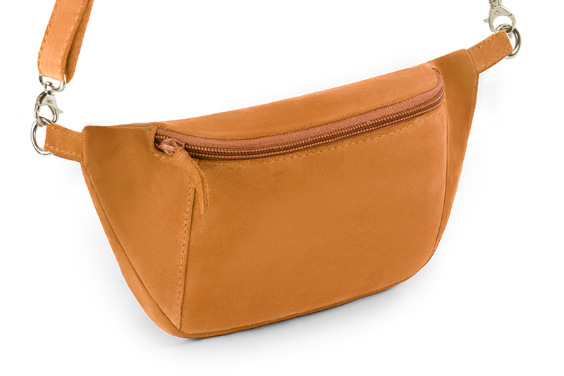 Apricot orange women's dress clutch, for weddings, ceremonies, cocktails and parties. Front view - Florence KOOIJMAN