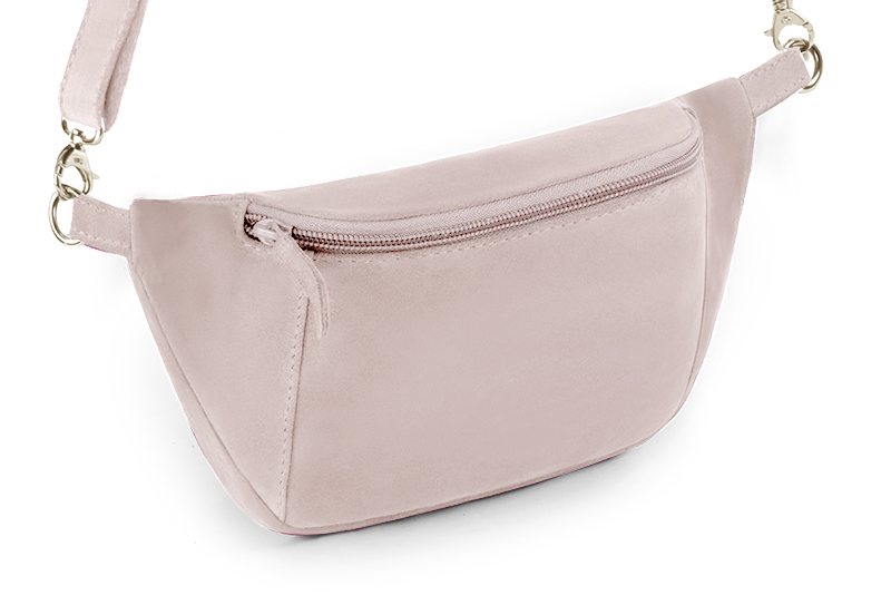 Powder pink women's dress clutch, for weddings, ceremonies, cocktails and parties. Front view - Florence KOOIJMAN