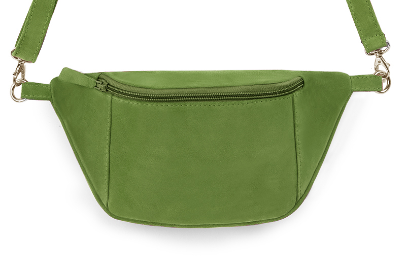 Grass green women's dress clutch, for weddings, ceremonies, cocktails and parties. Profile view - Florence KOOIJMAN
