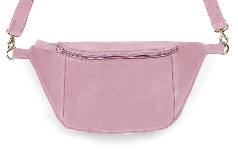 Carnation pink women's dress clutch, for weddings, ceremonies, cocktails and parties. Profile view - Florence KOOIJMAN