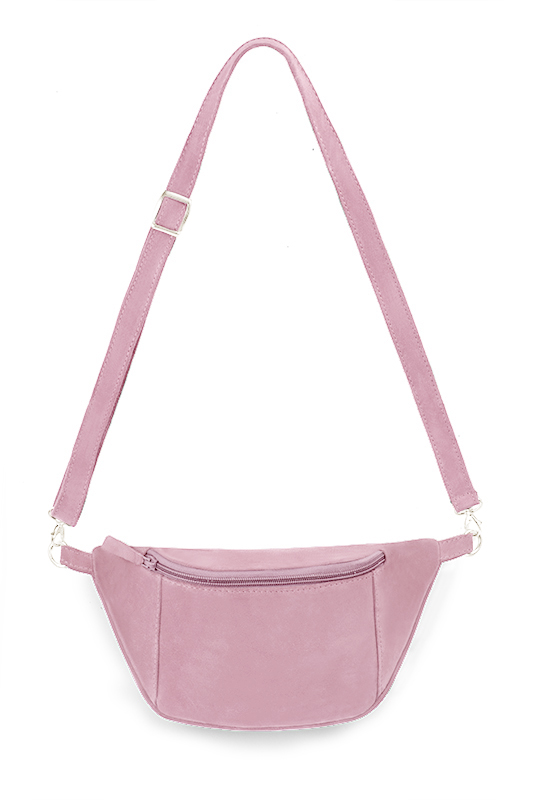 Carnation pink women's dress clutch, for weddings, ceremonies, cocktails and parties. Top view - Florence KOOIJMAN