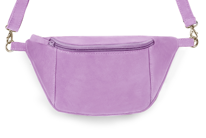 Mauve purple women's dress clutch, for weddings, ceremonies, cocktails and parties. Profile view - Florence KOOIJMAN
