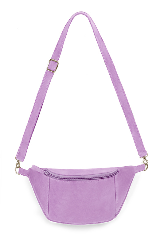 Mauve purple women's dress clutch, for weddings, ceremonies, cocktails and parties. Top view - Florence KOOIJMAN