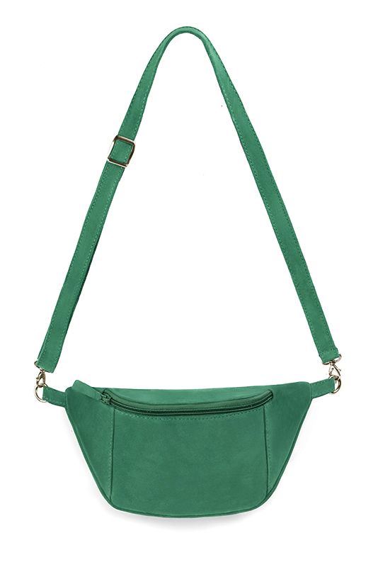 Dress handbag in emerald green leather - Top view