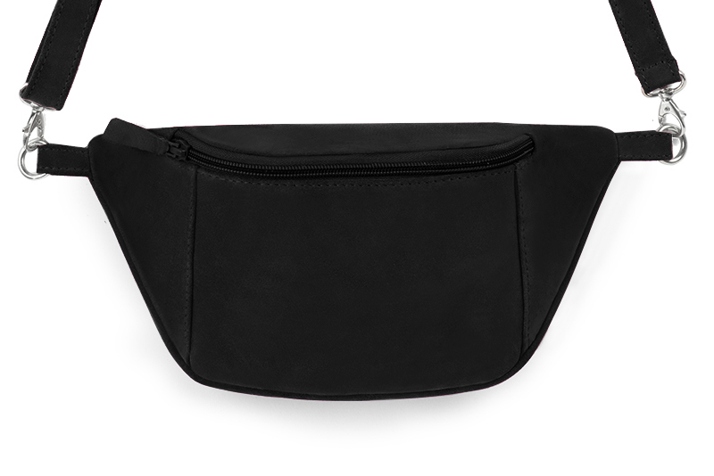 Matt black women's dress clutch, for weddings, ceremonies, cocktails and parties. Profile view - Florence KOOIJMAN