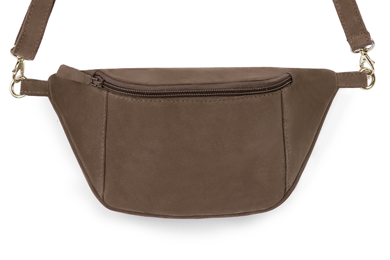 Chocolate brown women's dress clutch, for weddings, ceremonies, cocktails and parties. Profile view - Florence KOOIJMAN