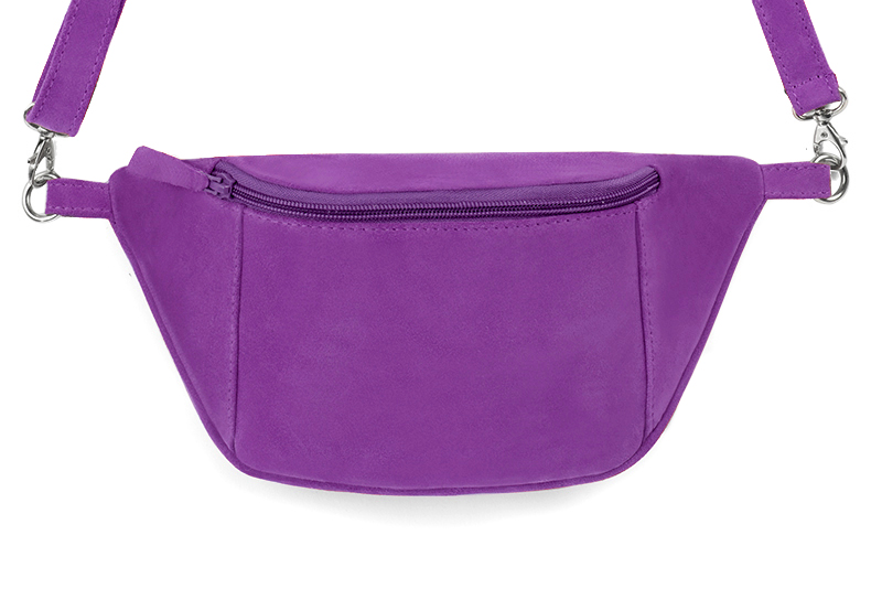 Dress handbag in mauve purple leather - Profile view