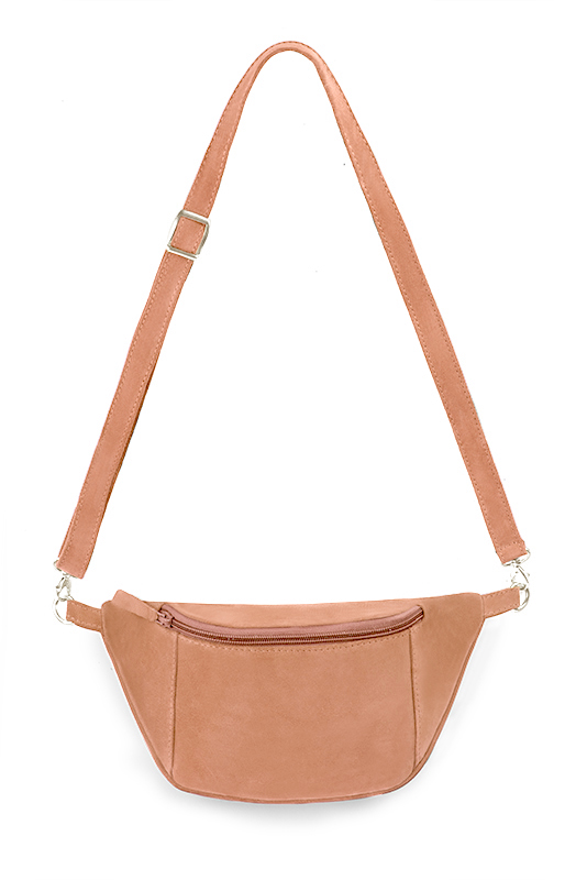 Peach orange women's dress clutch, for weddings, ceremonies, cocktails and parties. Top view - Florence KOOIJMAN