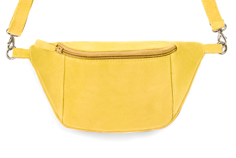 Dress handbag in yellow leather - Profile view