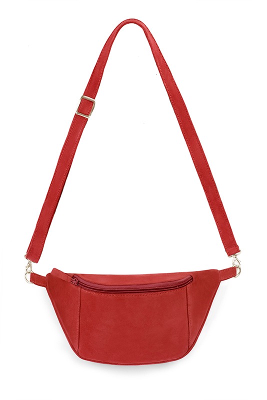 Scarlet red women's dress clutch, for weddings, ceremonies, cocktails and parties. Top view - Florence KOOIJMAN