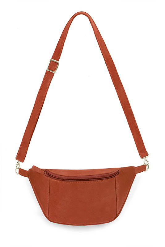 Dress handbag in terracotta orange leather - Top view