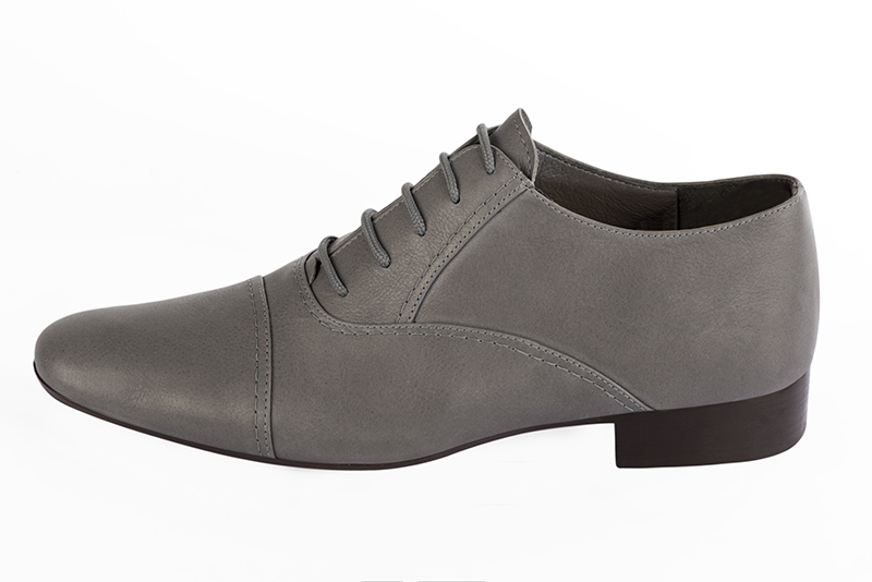 Ash grey lace-up dress shoes for men.. Profile view - Florence KOOIJMAN