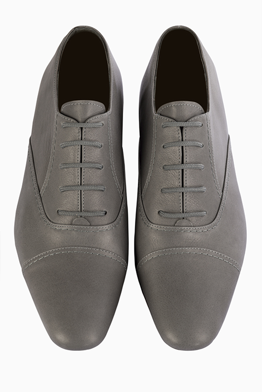Ash grey lace-up dress shoes for men.. Top view - Florence KOOIJMAN