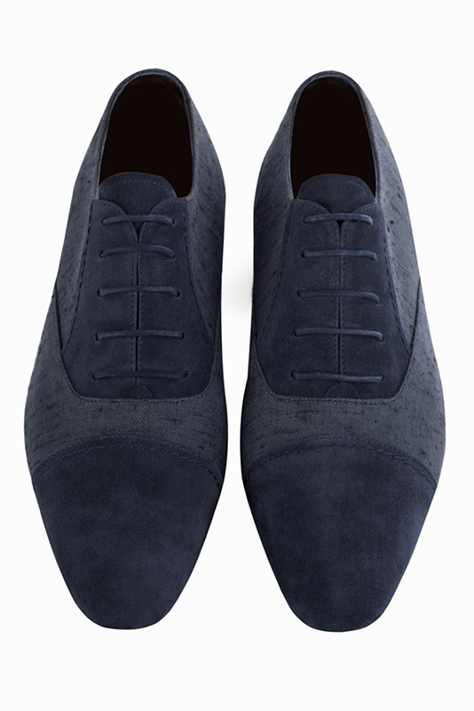 Navy blue lace-up dress shoes for men.. Top view - Florence KOOIJMAN
