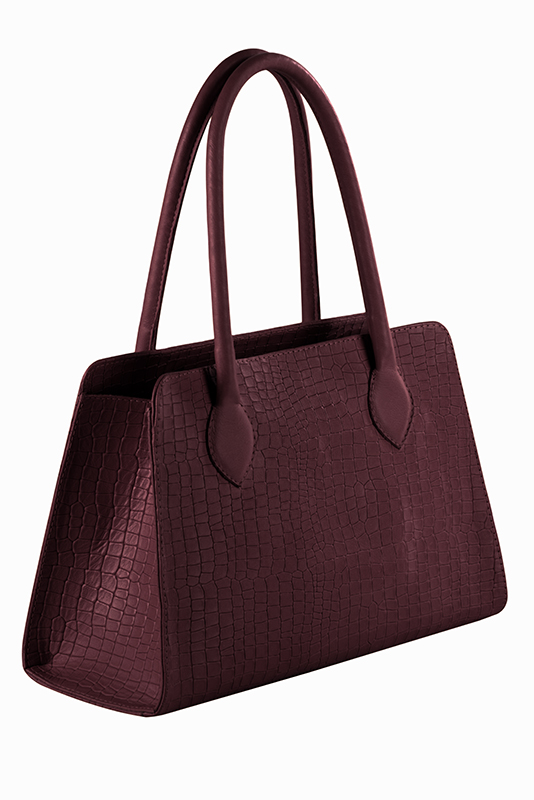 Luxueux sac à main, élégant et raffiné, coloris rouge bordeaux. Personnalisation : Choix des cuirs et des couleurs. - Florence KOOIJMAN