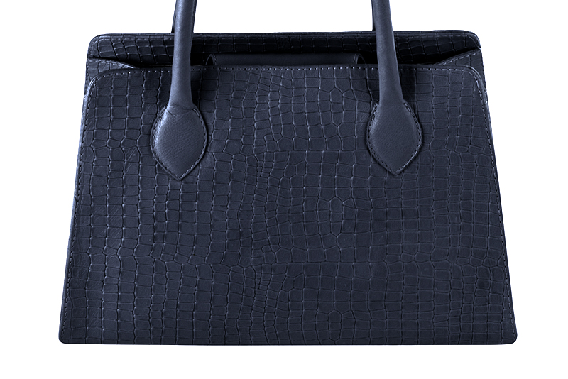 Luxueux sac à main, élégant et raffiné, coloris bleu marine. Personnalisation : Choix des cuirs et des couleurs. - Florence KOOIJMAN