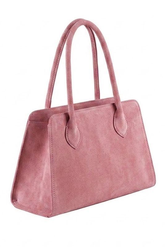 Dress handbag in carnation pink leather - Top view
