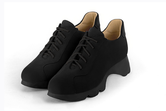 Matt black dress lace-up shoes for women - Florence KOOIJMAN