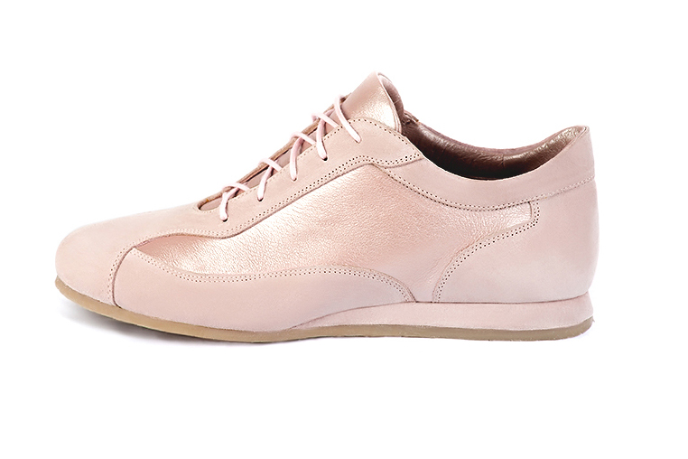 Powder pink women's elegant sneakers.. Profile view - Florence KOOIJMAN