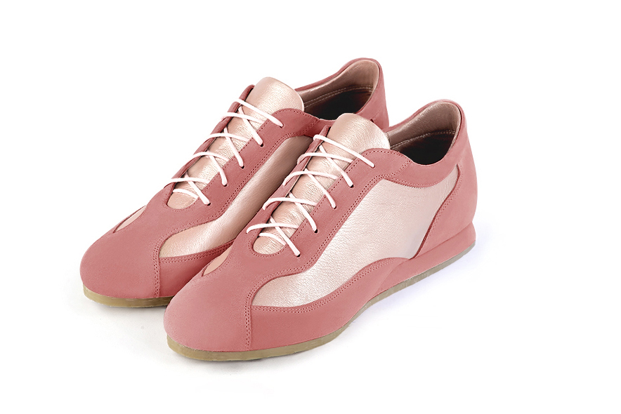  and powder pink women's elegant sneakers.. Front view - Florence KOOIJMAN