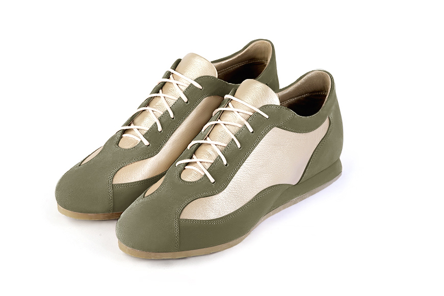 Khaki green dress sneakers for women - Florence KOOIJMAN