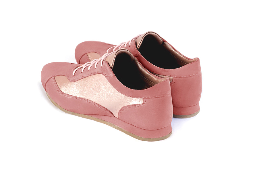  and powder pink women's elegant sneakers.. Rear view - Florence KOOIJMAN