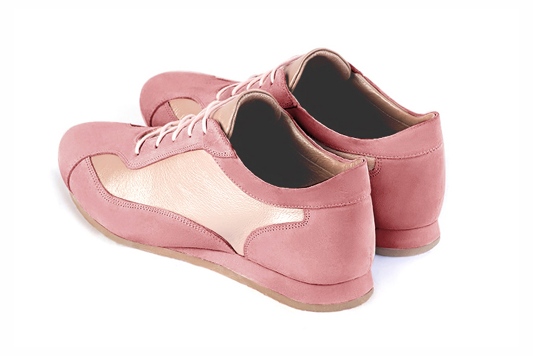 and powder pink women's elegant sneakers.. Rear view - Florence KOOIJMAN