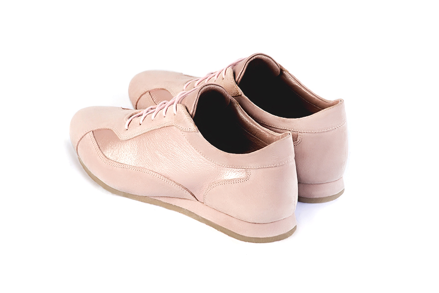 Powder pink women's elegant sneakers.. Rear view - Florence KOOIJMAN