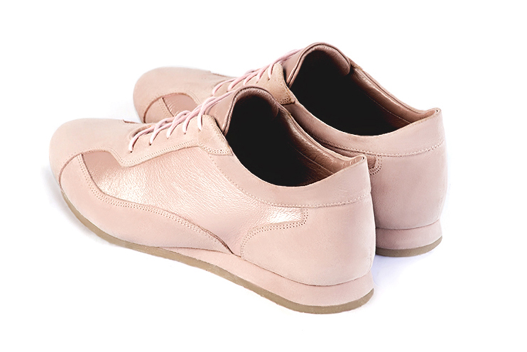 Powder pink women's elegant sneakers.. Rear view - Florence KOOIJMAN