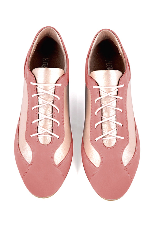  and powder pink women's elegant sneakers.. Top view - Florence KOOIJMAN