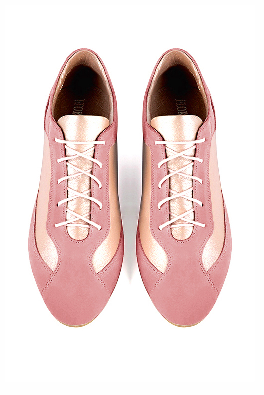 and powder pink women's elegant sneakers.. Top view - Florence KOOIJMAN