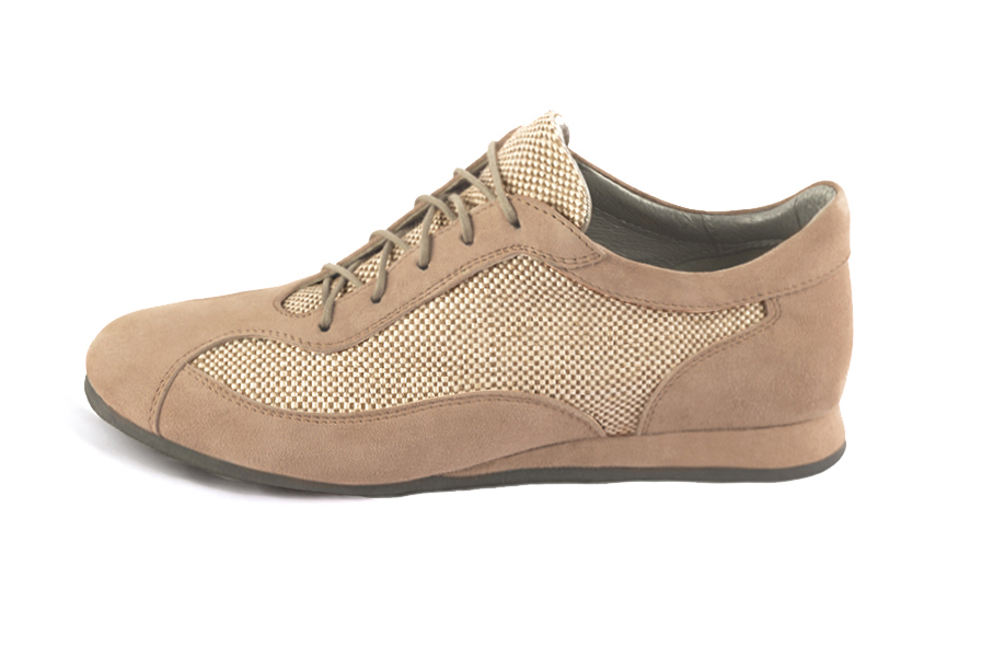 Tan beige women's elegant sneakers.. Profile view - Florence KOOIJMAN