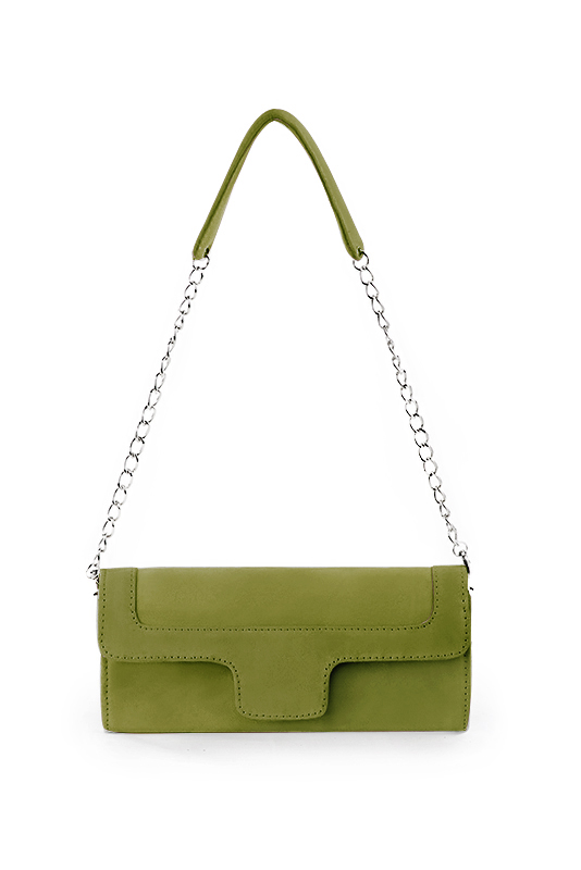Pistachio green dress clutch, for weddings and evenings. Model : Pochette  Astony