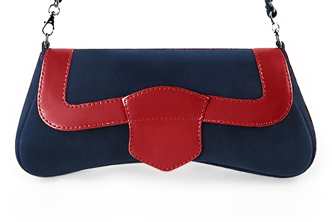 Scarlet red and navy blue matching pumps and clutch. View of clutch - Florence KOOIJMAN