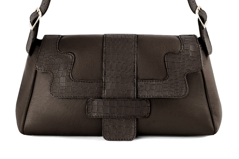 Dress handbag in dark brown leather - Profile view