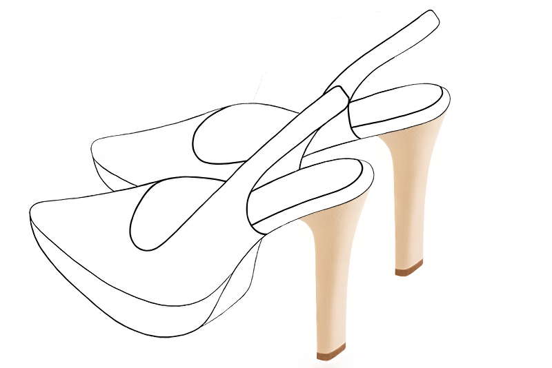 5 inch / 12.5 cm high slim heels with 1 inch / 2.5 cm high platforms at the front. Front view - Florence KOOIJMAN