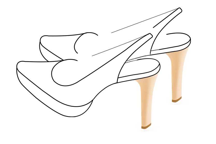 5 inch / 12.5 cm high slim heels with 1 inch / 2.5 cm high platforms at the front. Front view - Florence KOOIJMAN