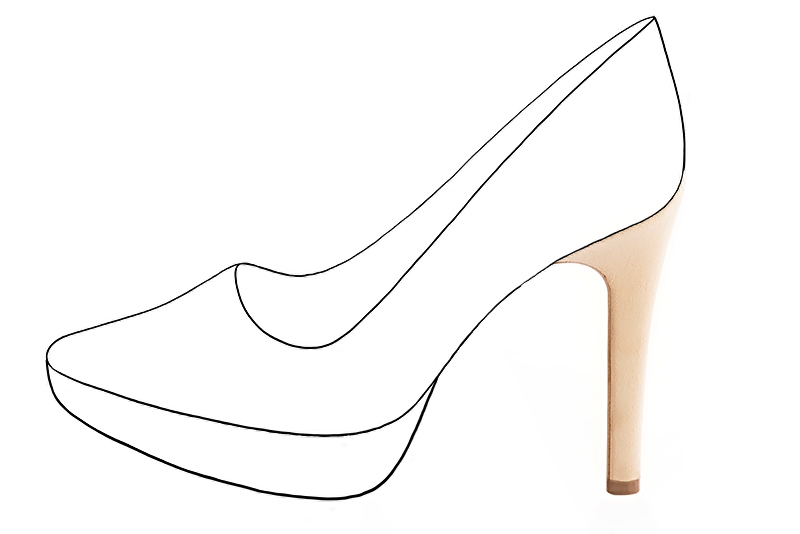 5 inch / 12.5 cm high slim heels with 1 inch / 2.5 cm high platforms at the front. Profile view - Florence KOOIJMAN