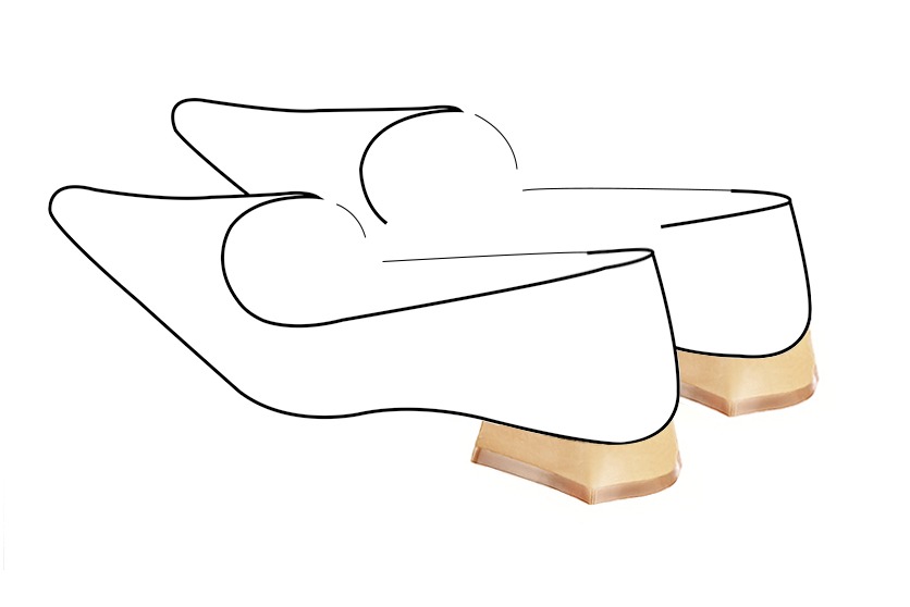 Talon bottier plat de caractère, aux formes mouvementées   - Florence KOOIJMAN