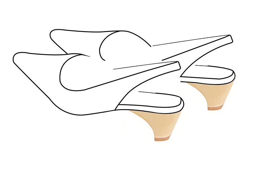 1 3&frasl;8 inch / 3.5 cm high cone heels. Front view - Florence KOOIJMAN