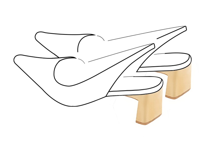 2 1&frasl;8 inch / 5.5 cm high flare heels. Front view - Florence KOOIJMAN